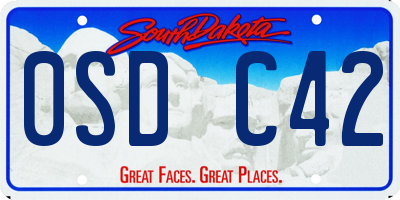 SD license plate 0SDC42