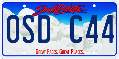 SD license plate 0SDC44