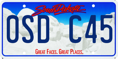SD license plate 0SDC45