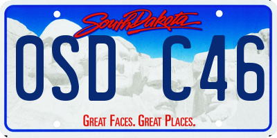 SD license plate 0SDC46