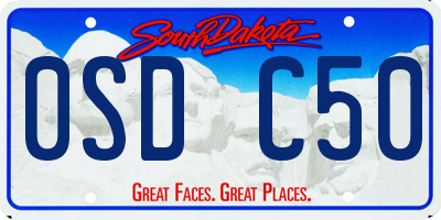 SD license plate 0SDC50