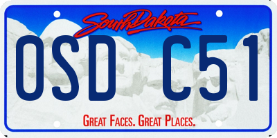 SD license plate 0SDC51