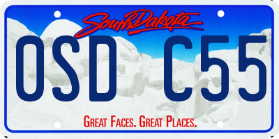 SD license plate 0SDC55