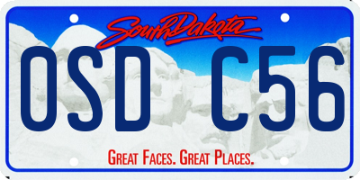 SD license plate 0SDC56