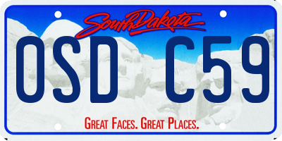 SD license plate 0SDC59