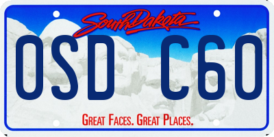 SD license plate 0SDC60