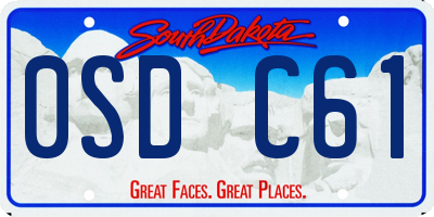 SD license plate 0SDC61