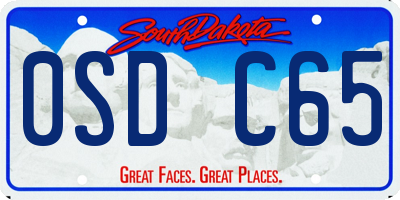 SD license plate 0SDC65