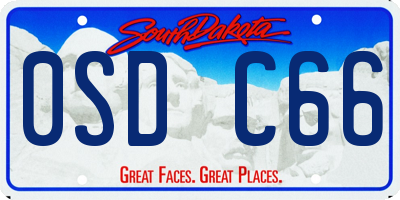 SD license plate 0SDC66