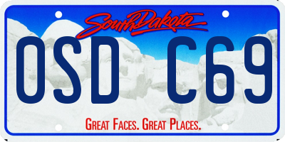 SD license plate 0SDC69