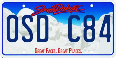 SD license plate 0SDC84