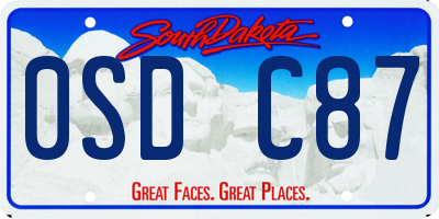 SD license plate 0SDC87