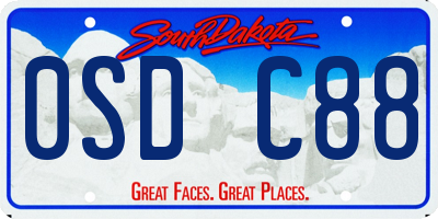 SD license plate 0SDC88