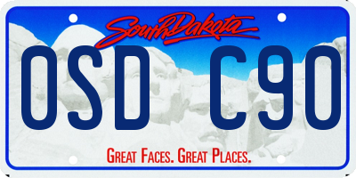 SD license plate 0SDC90