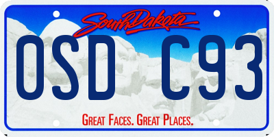 SD license plate 0SDC93