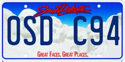 SD license plate 0SDC94