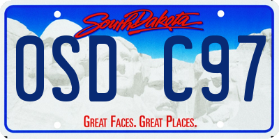 SD license plate 0SDC97