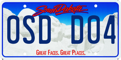 SD license plate 0SDD04