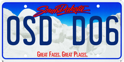 SD license plate 0SDD06