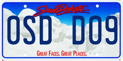 SD license plate 0SDD09