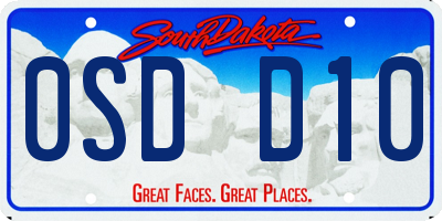 SD license plate 0SDD10