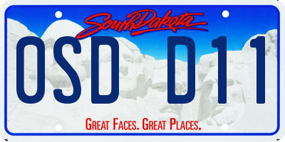 SD license plate 0SDD11