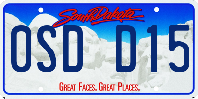 SD license plate 0SDD15
