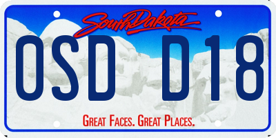 SD license plate 0SDD18