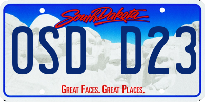 SD license plate 0SDD23
