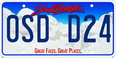 SD license plate 0SDD24