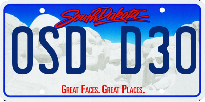SD license plate 0SDD30