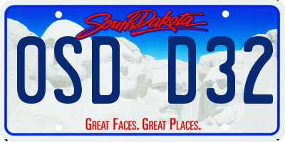 SD license plate 0SDD32