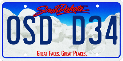 SD license plate 0SDD34