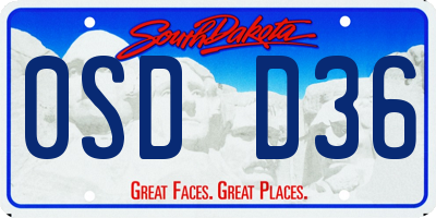 SD license plate 0SDD36