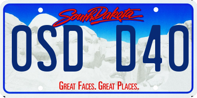 SD license plate 0SDD40
