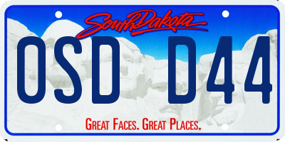SD license plate 0SDD44