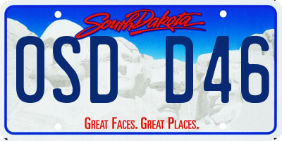 SD license plate 0SDD46