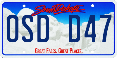 SD license plate 0SDD47
