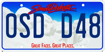 SD license plate 0SDD48