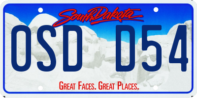 SD license plate 0SDD54