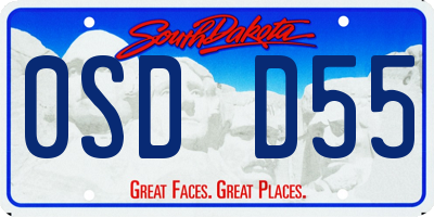 SD license plate 0SDD55