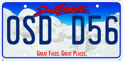 SD license plate 0SDD56