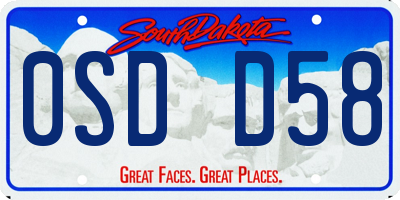 SD license plate 0SDD58