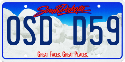 SD license plate 0SDD59
