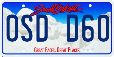 SD license plate 0SDD60