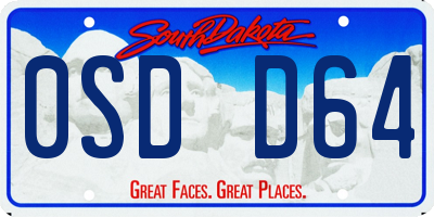 SD license plate 0SDD64