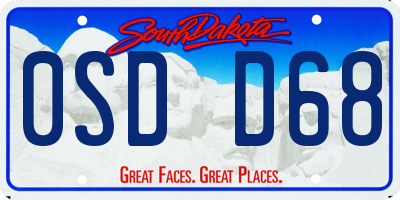 SD license plate 0SDD68