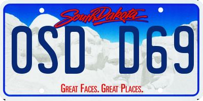 SD license plate 0SDD69