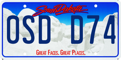 SD license plate 0SDD74