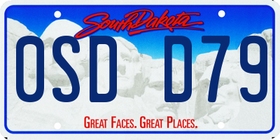 SD license plate 0SDD79